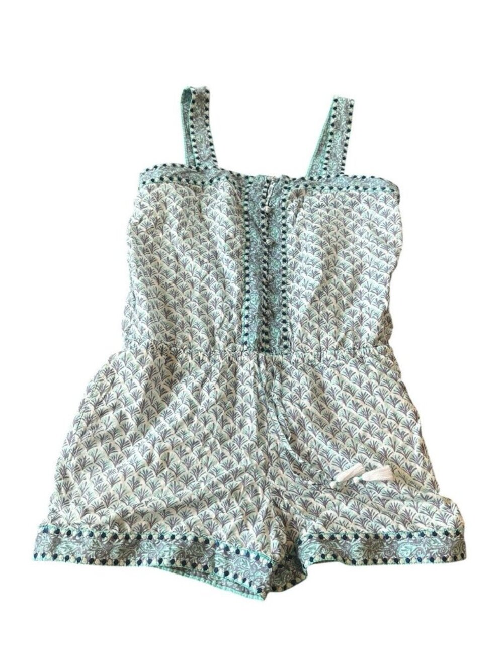 Vineyard Vines M Romper Shorts‎ Paisley Bubble Whale Blue Jumper Preppy Y2K